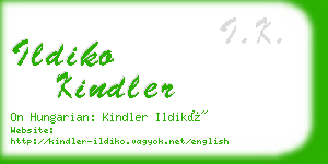 ildiko kindler business card